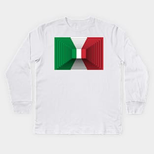 3D Italian flag Kids Long Sleeve T-Shirt